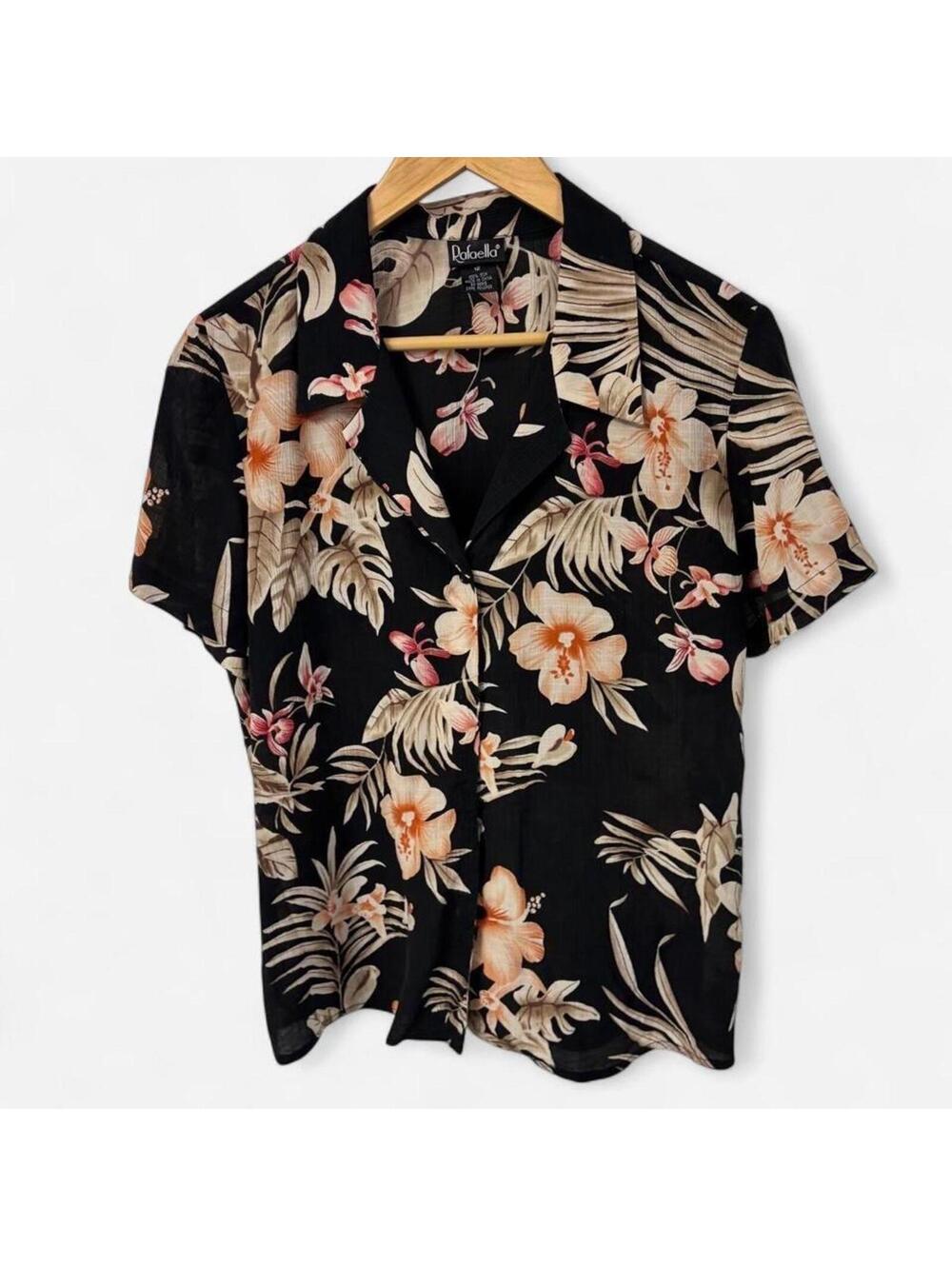 Vintage Silk Floral Print Button Down Shirt